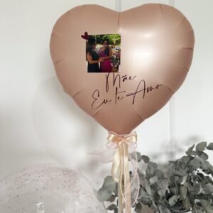 Balão Coração + foto Mãe