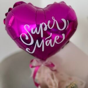 Balão vareta coração foil - Mãe